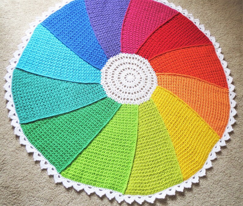 CROCHET BLANKET PATTERN Crochet Pattern Instant Download Pdf Tutorial Color Whirl Blanket Baby Blanket Rainbow Crochet Throw Pattern image 5