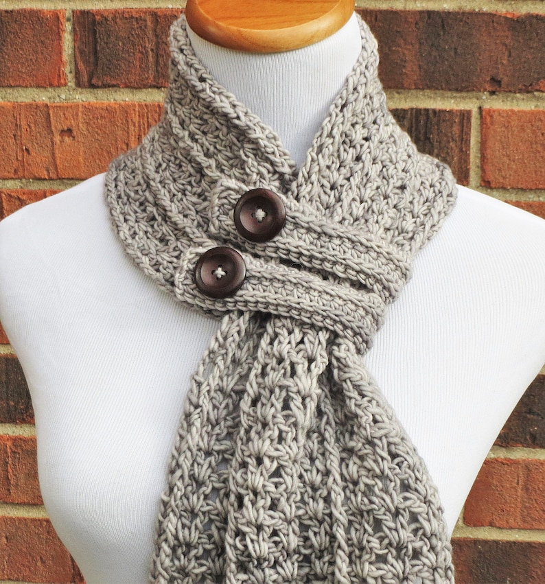 CROCHET SCARF PATTERN Crochet Cowl Button Scarf Neckwarmer - Etsy