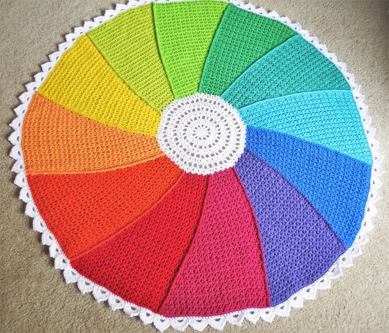 CROCHET BLANKET PATTERN Crochet Pattern Instant Download Pdf Tutorial Color Whirl Blanket Baby Blanket Rainbow Crochet Throw Pattern image 1