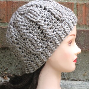 CROCHET HAT PATTERN Instant Download Briony Cabled Beanie Hat Womens ...