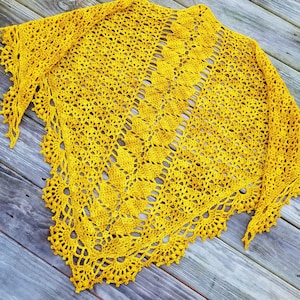 CROCHET SHAWL PATTERN Wrap Leaf Shawl Pattern Instant Download Pdf Tutorial Lady of Lórien Permission to Sell English Only image 6