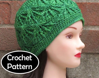 CROCHET HAT PATTERN Instant Download - Gaia Textured Beanie Hat Womens Fall Winter - Permission to Sell English Only