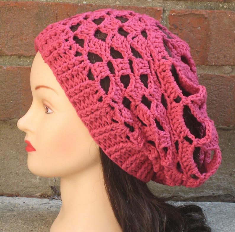 CROCHET HAT PATTERN Instant Download Azalea Summer Slouchy Hat Womens Permission to Sell English Only image 5