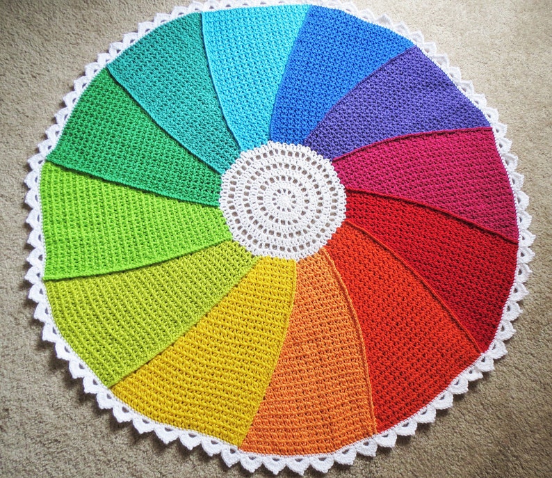 CROCHET BLANKET PATTERN Crochet Pattern Instant Download Pdf Tutorial Color Whirl Blanket Baby Blanket Rainbow Crochet Throw Pattern image 2