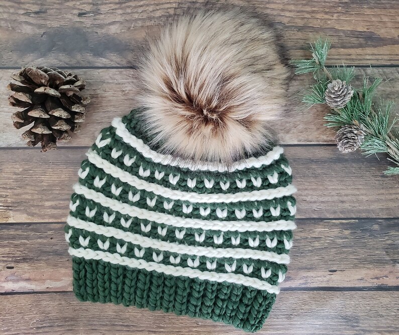Crochet Hat Pattern // THE MAINE BEANIE // Crochet Beanie Fair Isle Hat Winter Beanie Colorwork Hat // Instant Download Pdf Crochet Pattern afbeelding 7