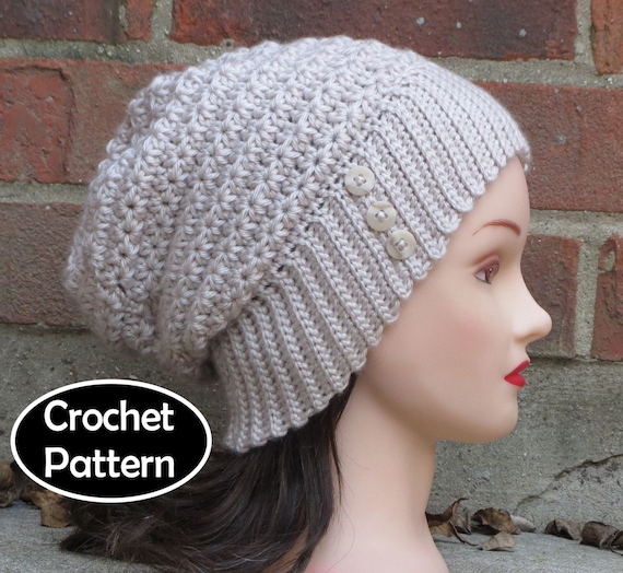 CROCHET HAT PATTERN Instant Download Pdf Anneliese Slouchy Etsy