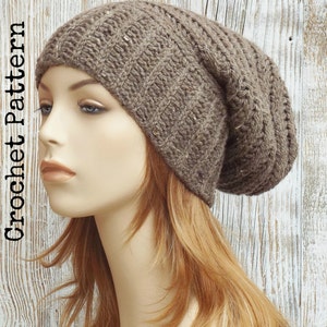CROCHET HAT PATTERN Instant Pdf Download - Leighton Slouchy Beanie Beehive Slouch Hat Womens Teen Fall Winter- Permission to Sell