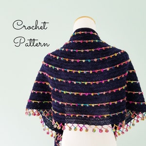 Akiko Crochet Shawl Pattern: Crescent Wrap (PDF Pattern)