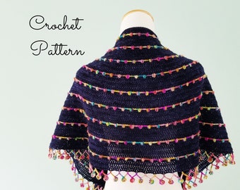 Crochet Shawl Pattern // AKIKO SHAWL // Crochet Wrap Digital Pattern // Instant Download PDF Tutorial // Womens Crochet Pattern Fall Shawl