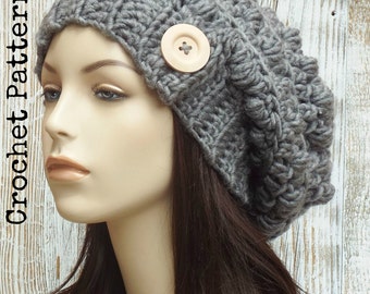 Olivia Slouchy Beanie Pattern: Chunky Crochet Winter Hat (PDF Pattern)
