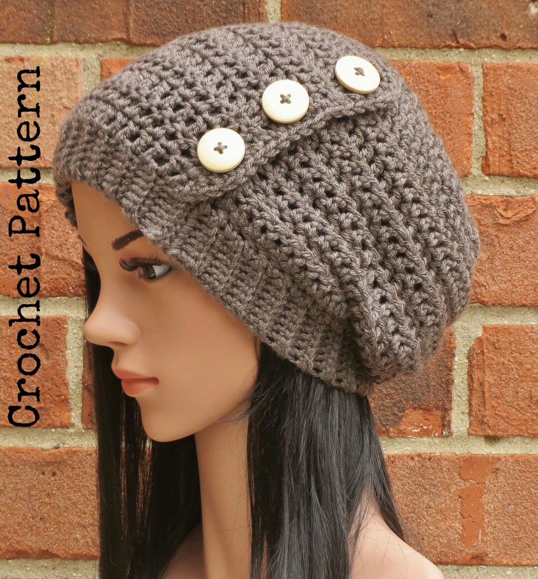 CROCHET HAT PATTERN Instant Pdf Download - Hadley Slouchy