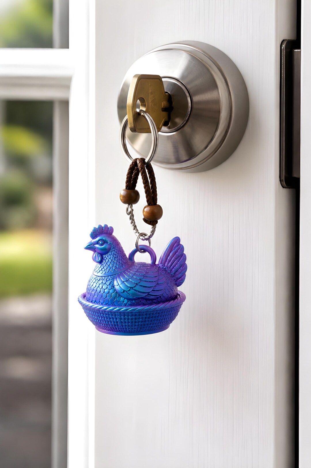 Chicken Key Rack Hen on Nest Keychain STL, Chicken Keychain, Farmhouse Bag Charm,digital ...