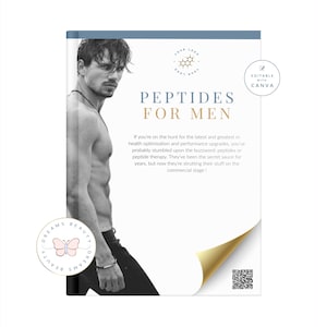 Folleto informativo para pacientes sobre la terapia con péptidos para hombres (plantilla editable de Canva)