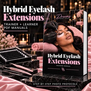 Hybrid Eyelash Extensions Training Manual PDF Bundle | Trainer & Learner Editions, Photographed Steps, Fillable Certificate