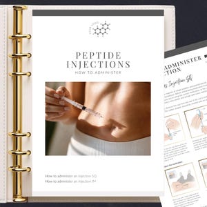 Peptide Injection Guide, Step-by-Step SQ IM Administration (Editable Canva)