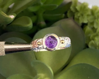 The Heather Amethyst Silver Band Ring