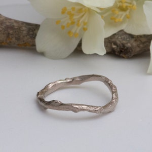 Twig Engagement Ring Set, 18ct White Gold and Diamond Rings, alternative handmade engagement ring, elvish rings image 7