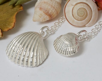 Sterling Silver Clam Shell Necklace_Layer Necklace_Shell Pendant UK