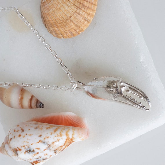 Crab Claw Necklace silver Crab Claw cancer Zodiac Sign Necklace seaside Jewellery Etsy