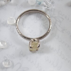 18ct Gold Rough Uncut Diamond Ring, Raw Diamond Gold Engagement Ring 18ct White Gold