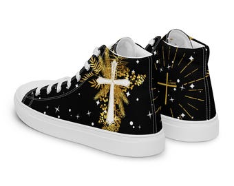 Shine of the Cross Yeshua – Christliche High-Top Schuhe mit Kreuz Design für Herren