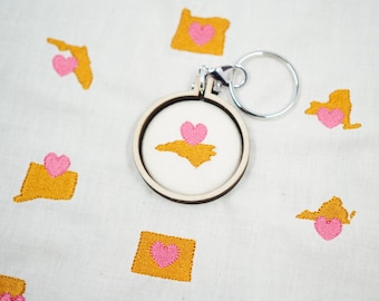 Embroidered State Keychains