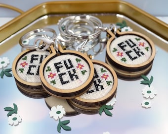 Cross Stitch F*ck Keychains