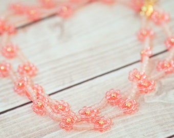 Daisy Chain Choker - Pink and Rose