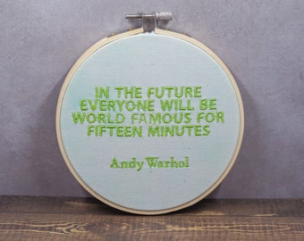 Andy Warhol Embroidery Hoop