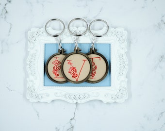 Embroidered Initial Keychains