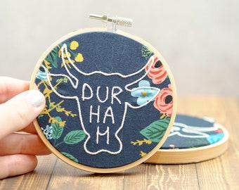 Durham Embroidery Hoop on Floral Fabric
