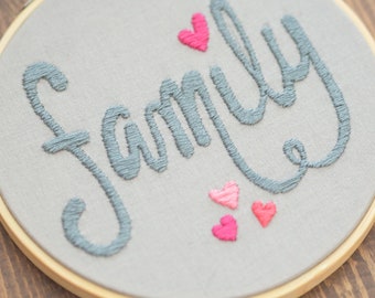 Family - 5" Embroidery Hoop