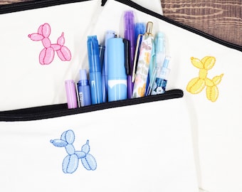 Balloon Dog Embroidered Pencil Case