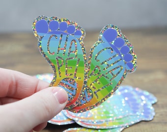 Rainbow Glitter Chapel Hill vinyl Sticker