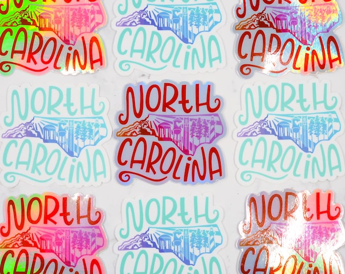 Featured listing image: NC Illustrated Vinyl Sticker