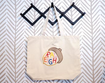 UPDATED! Embroidered Raleigh Canvas Tote Bag