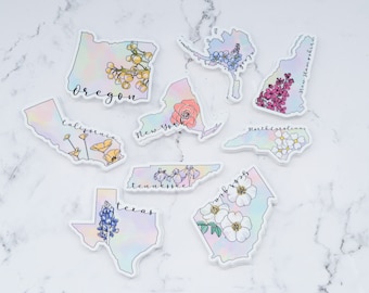 State Flower Stickers