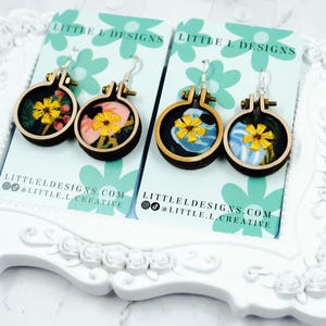Floral Embroidered Earrings