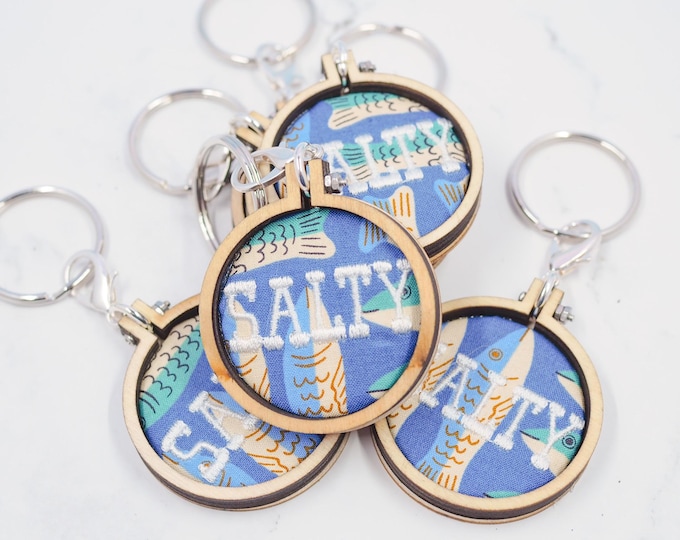 Featured listing image: Salty Sardine Print Keychains