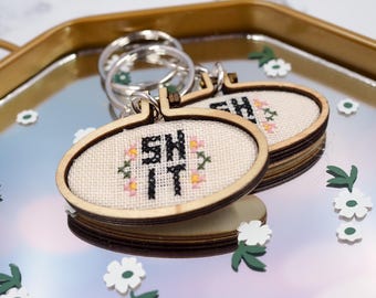 Cross Stitch Sh*t Keychains