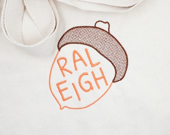 Embroidered Raleigh Canvas Tote Bag