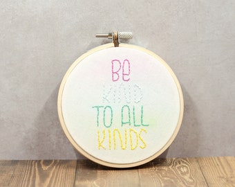 Spread Kindness Embroidery, 4" hoop