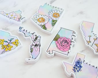 State Flower Stickers
