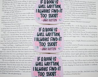 Book Quote Sticker // Jane Austen // Sense and Sensibility Stickers
