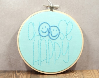 Choose Happy Wall Decor Hoop, 5"