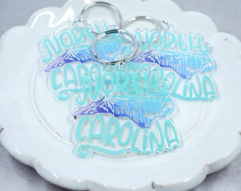 New York State Acrylic Keychain – Hand-Drawn Landmark Design, NYC & Adirondacks Gift