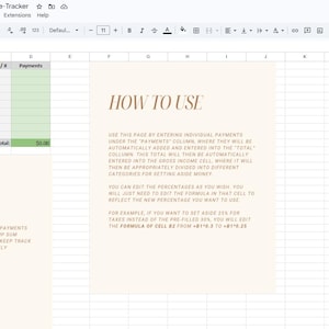 K&ouml;nnte beinhalten: Eine digitale Tabellenkalkulationsvorlage mit dem Titel Therapist-Business-Income-and-Expense-Tracker. Sie enth&auml;lt eine Tabelle f&uuml;r Bruttoeinkommen, Steuern, Altersvorsorge und Konten sowie Textfelder mit Purpose und How to Use.