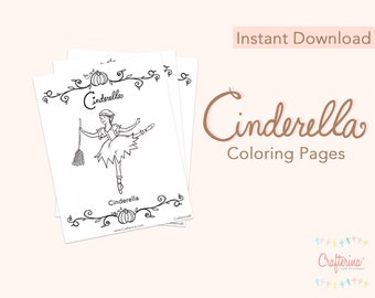 New! Cinderella Ballet PDF Coloring Sheets (7 pages) - Printable - Ballet - Paper Goods - Toy - Children - DIY