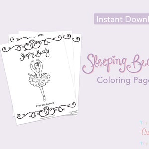 Sleeping Beauty Ballet PDF Coloring Sheets (7 pages) - Printable - Ballet - Theater - Paper Goods - Toy - Children - DIY