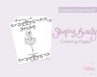 Sleeping Beauty Ballet PDF Coloring Sheets (7 pages) - Printable - Ballet - Theater - Paper Goods - Toy - Children - DIY